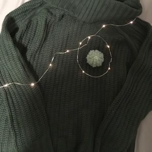 Green cowl neck sweater